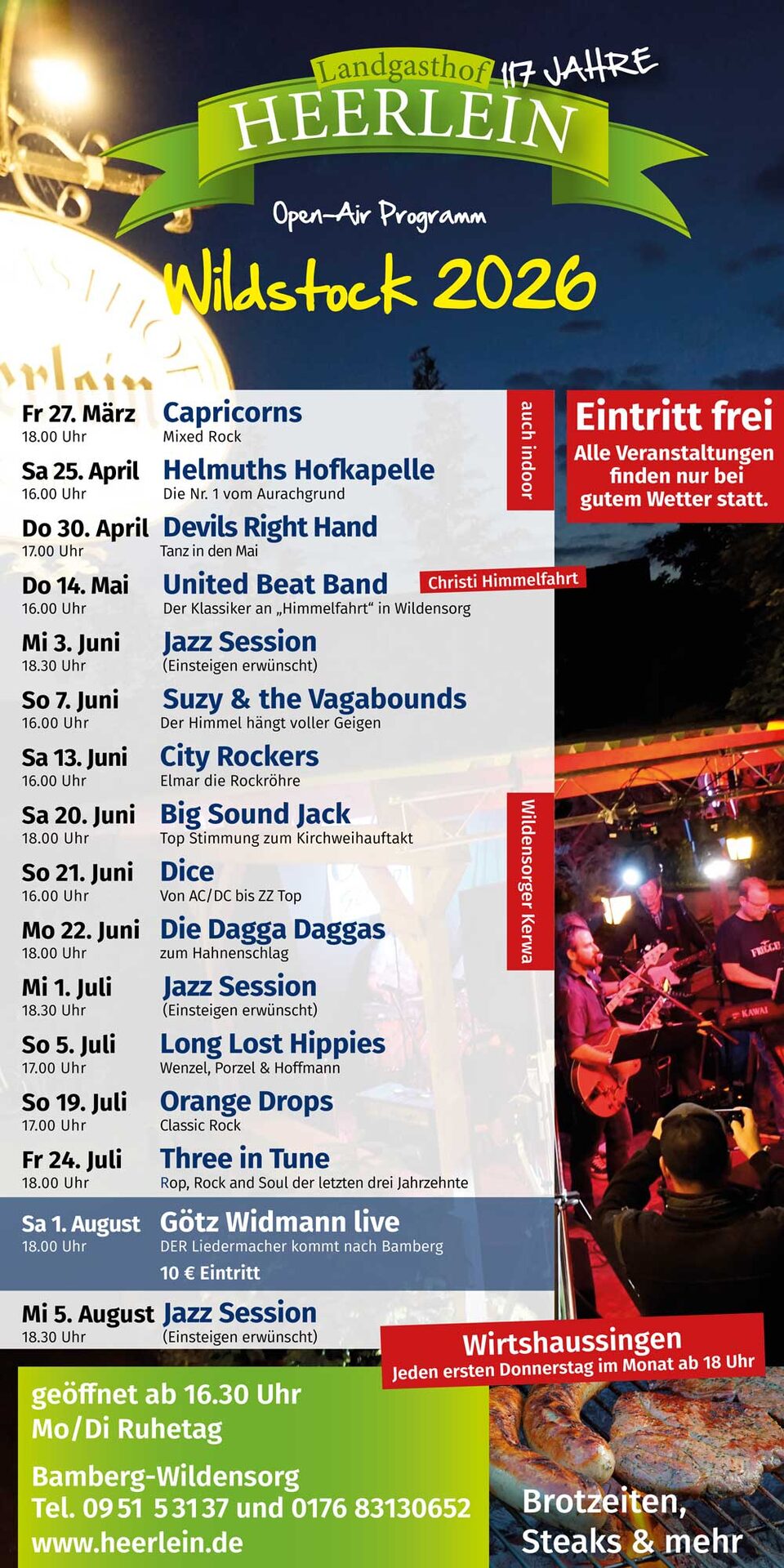 Programmplakat Wildstock 2026 mit allen Terminen